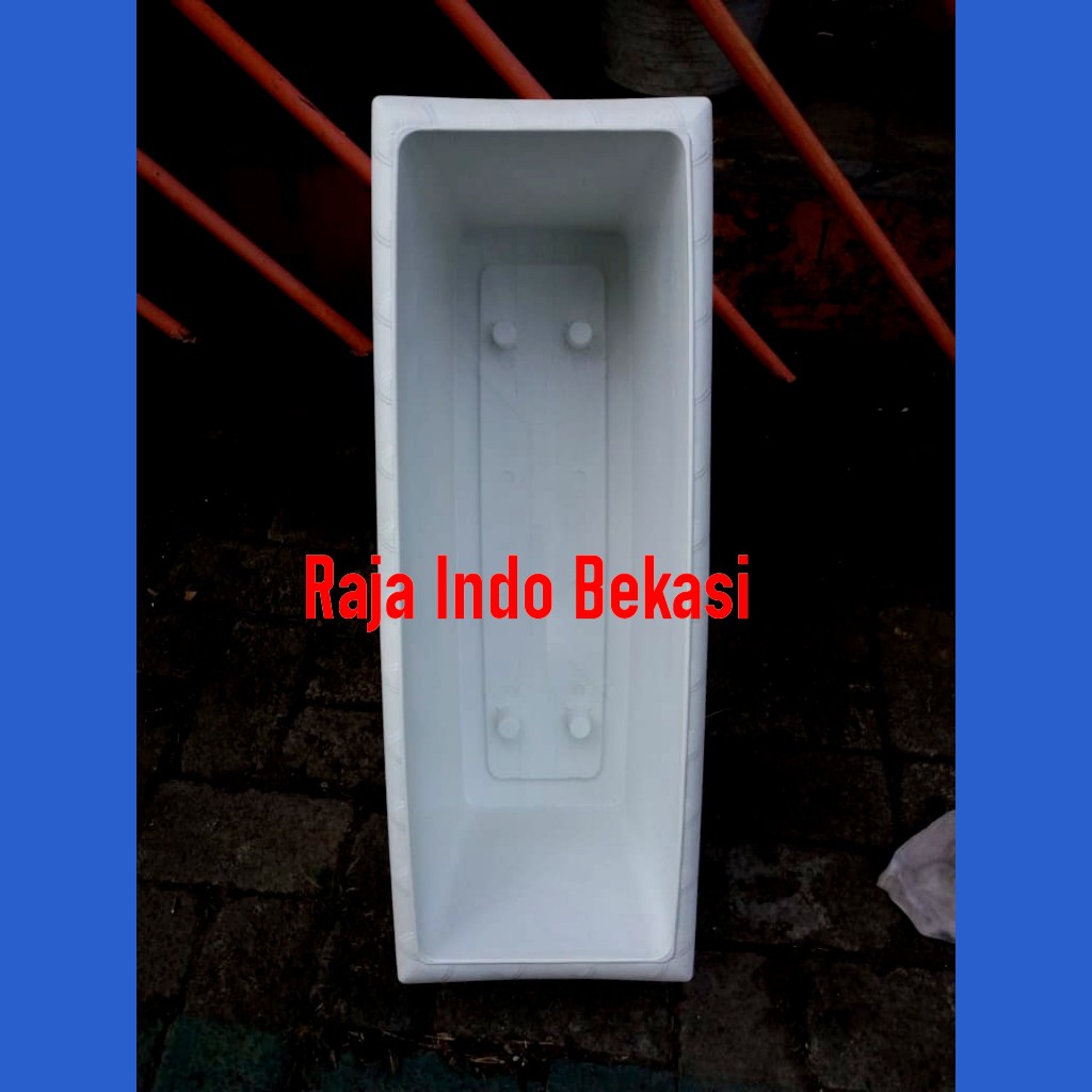 Rajaindobekasi Pot Persegi Panjang Gsp 09 Putih 64 Cm - Pot Bunga Lidah Mertua Aglonema Bambu Air