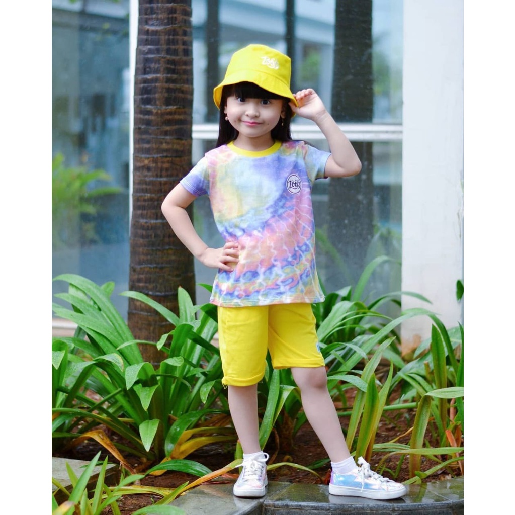 SETELAN ANAK TIE DYE FREE BUCKET HAT USIA 2-10 TAHUN