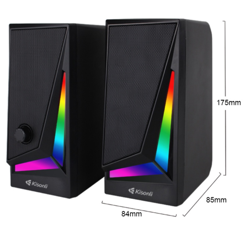 Speaker Aktif 2.0 Komputer Laptop Super Bass LED RGB Light kisonli-X1-RGB -XOBOX