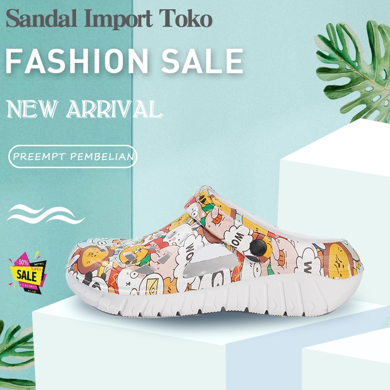 Big Promo Sendal Kodok Wanita Olahraga Sendal Kodok Tali Belakang Yang Bisa Dilepas Sandal Wanita De