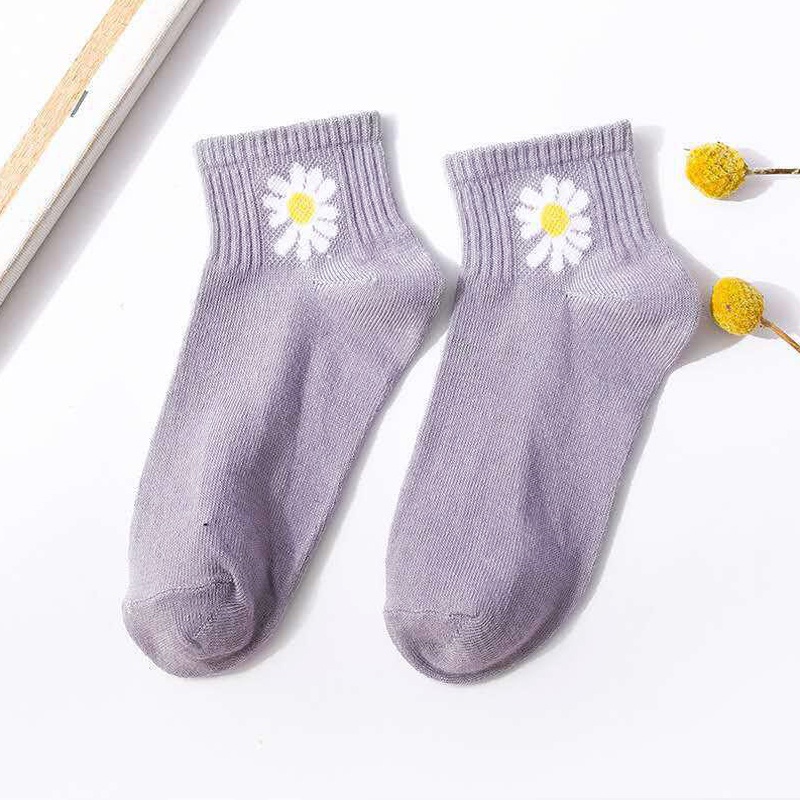 Kaos Kaki Ankle Pendek Lucu Tebal 1kg muat 86pcs Motif Brown Import Lembut GANNISE KK0002-KK0005 PURPLEGRAY