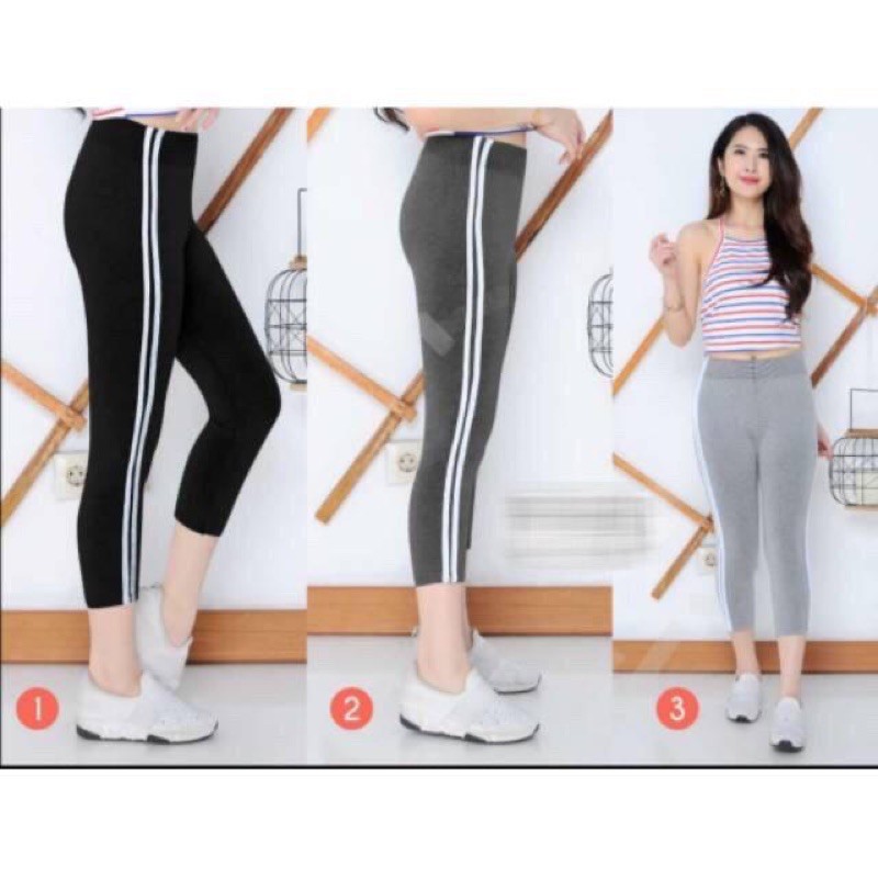 Legging 7per8 List Putih Import