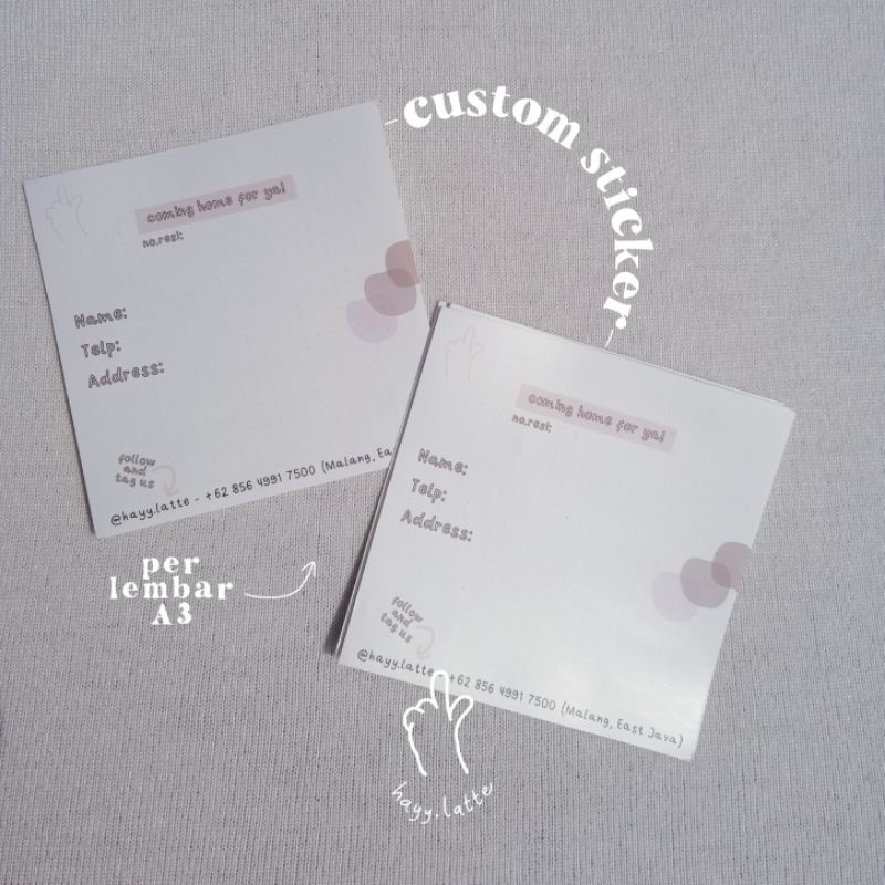 

[FREE GIFT] Custom Cetak Sticker Kemasan/Packaging