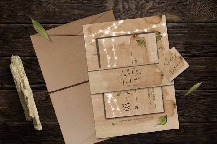 Rustic Wedding Invitation Suite - Photoshop