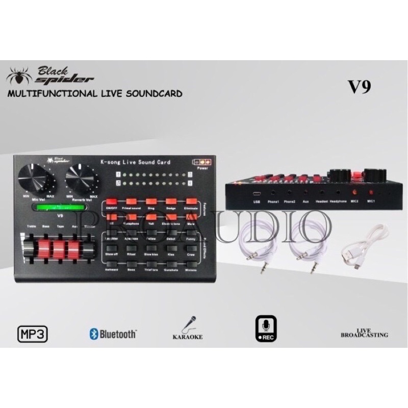 Soundcard Black Spider V9 / SC9 V 9 / SC 9 GARANSI 1 TAHUN ORIGINAL