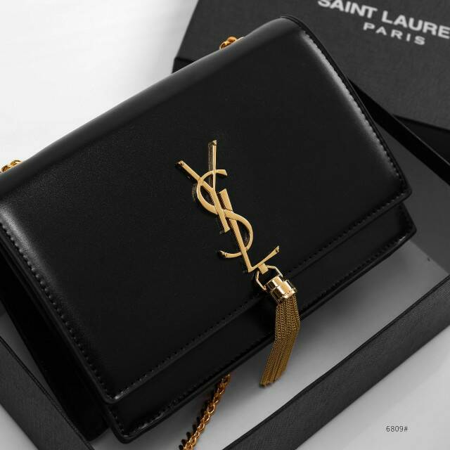 YSL YVESSAINTLAURENT KATE TASSEL CHAIN LEATHER BAG WITH BOX 6809