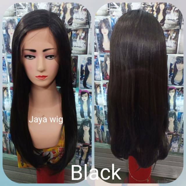 Lace Wig Lurus Panjang 55CM Rambut Palsu Wanita Lurus Panjang