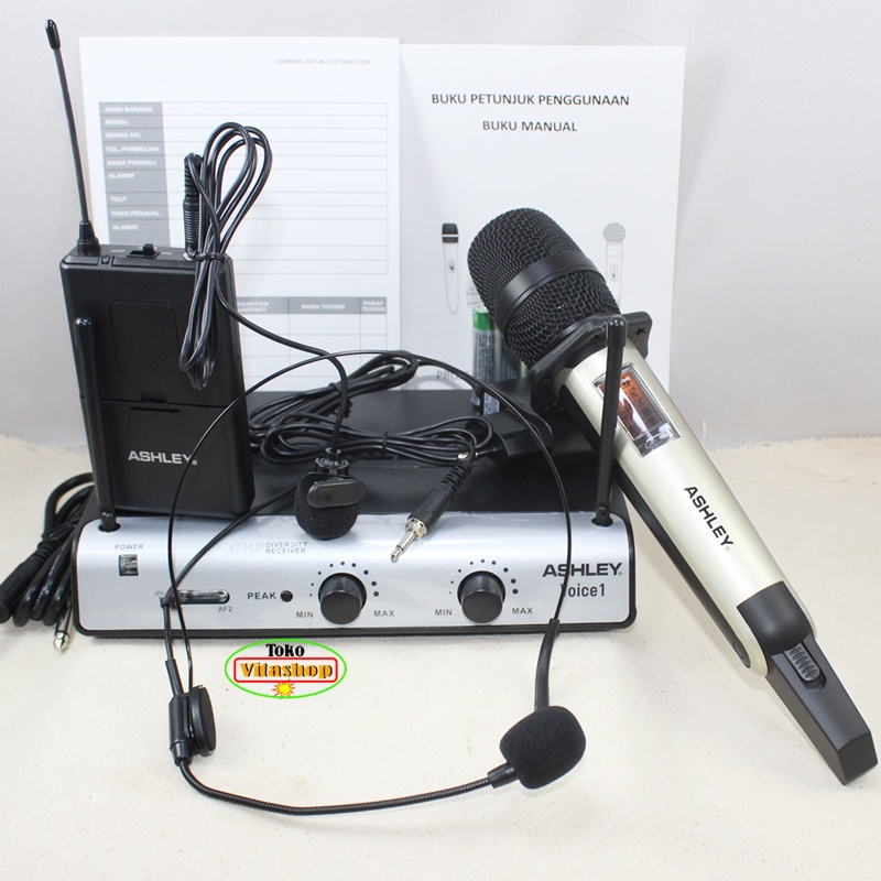 MIC ASHLEY VOICE-1 PJH / MICROPHONE PEGANG + CLIP ON/ MIC HEADSET