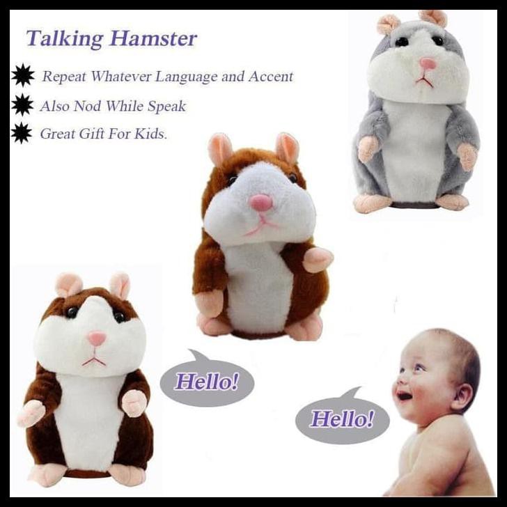 MAINAN BONEKA HAMSTER BISA BICARA DAN BERGERAK - TALKING HAMSTER