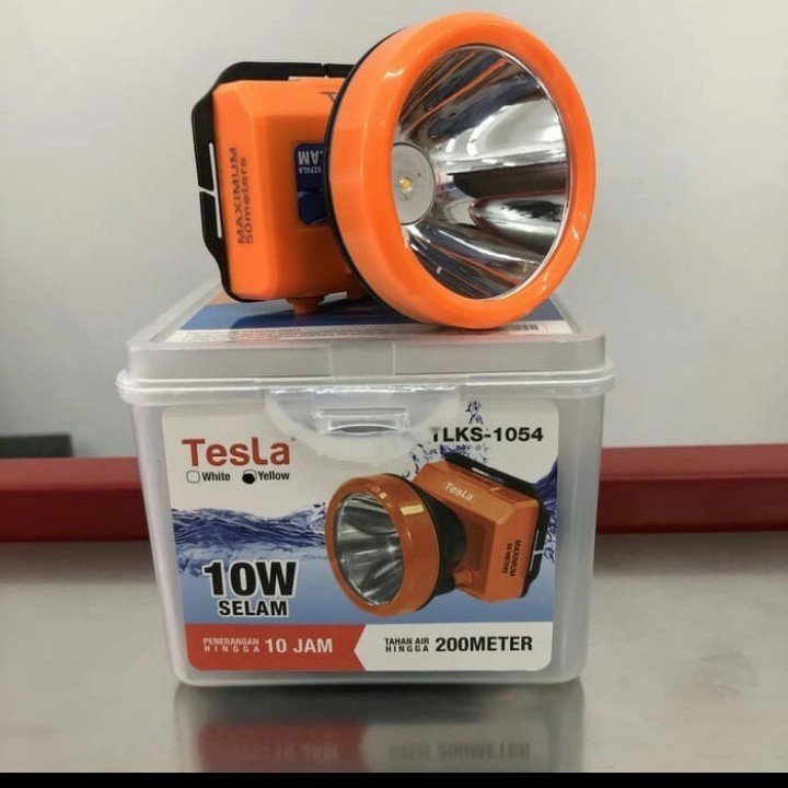 Senter Kepala Selam Tesla TLKS-1054 10 Watt Cahaya Putih / Kuning