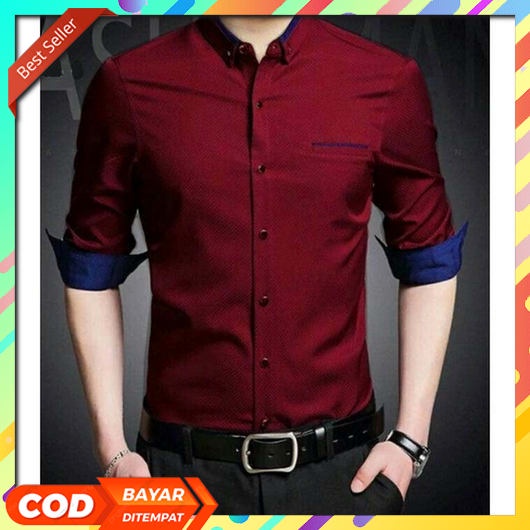 Kemeja Pria Atasan Lengan Pendek Motif Simple Polos | Flanel Fortklass Arlong Kemeja Polos Pria Leng