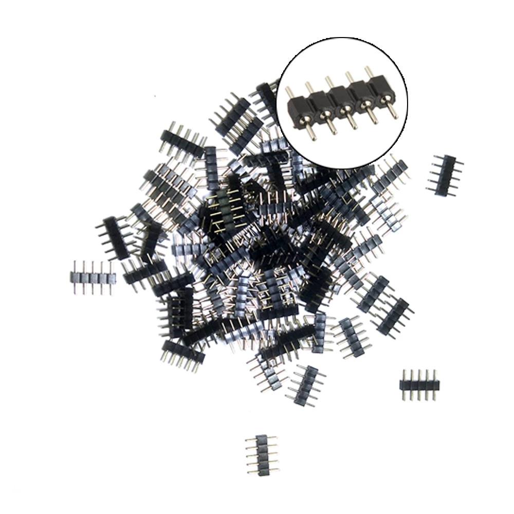 Nickolas1 Konektor Led Male Tipe Produk EL Jarum 5Pin Double Insert Jarum 4Pin Konektor RGB Lampu Led Strip