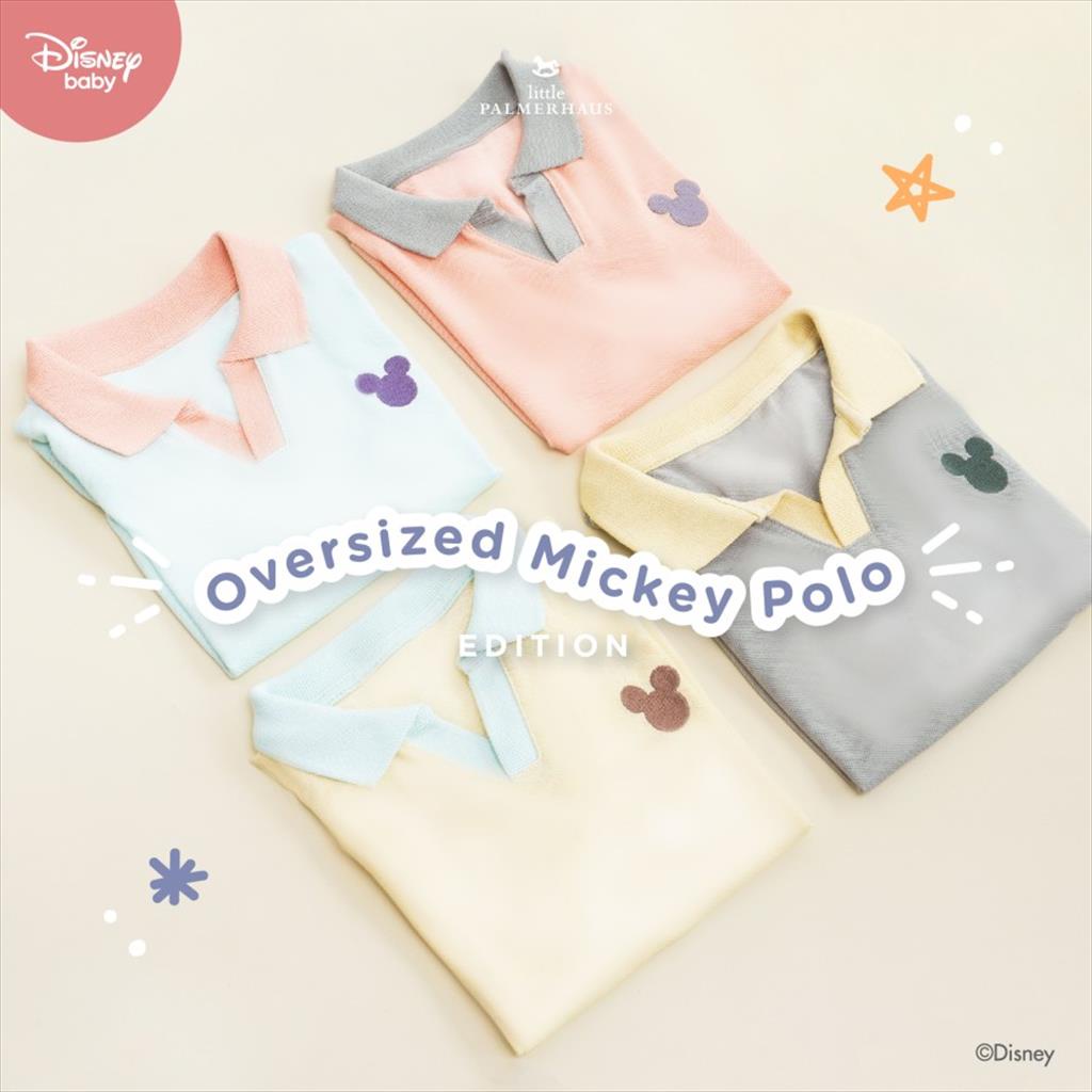 LITTLE PALMERHAUS (1pcs) Disney Jolly Mickey Oversized Polo Shirt Kaos Kemeja