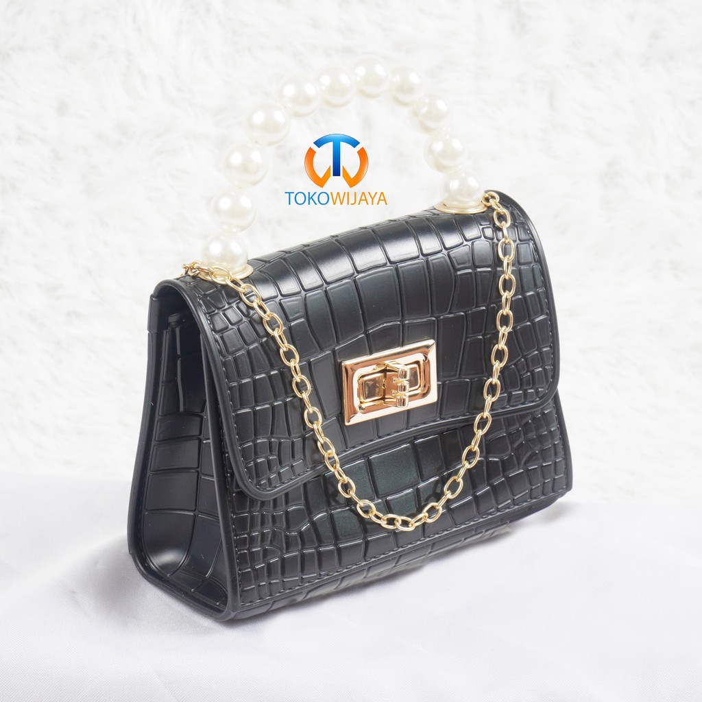 Tas Jelly Mini Croco Pearl | Tas Jelly Glossy Motif Croco Import | Tas Jelly Mini Rubber