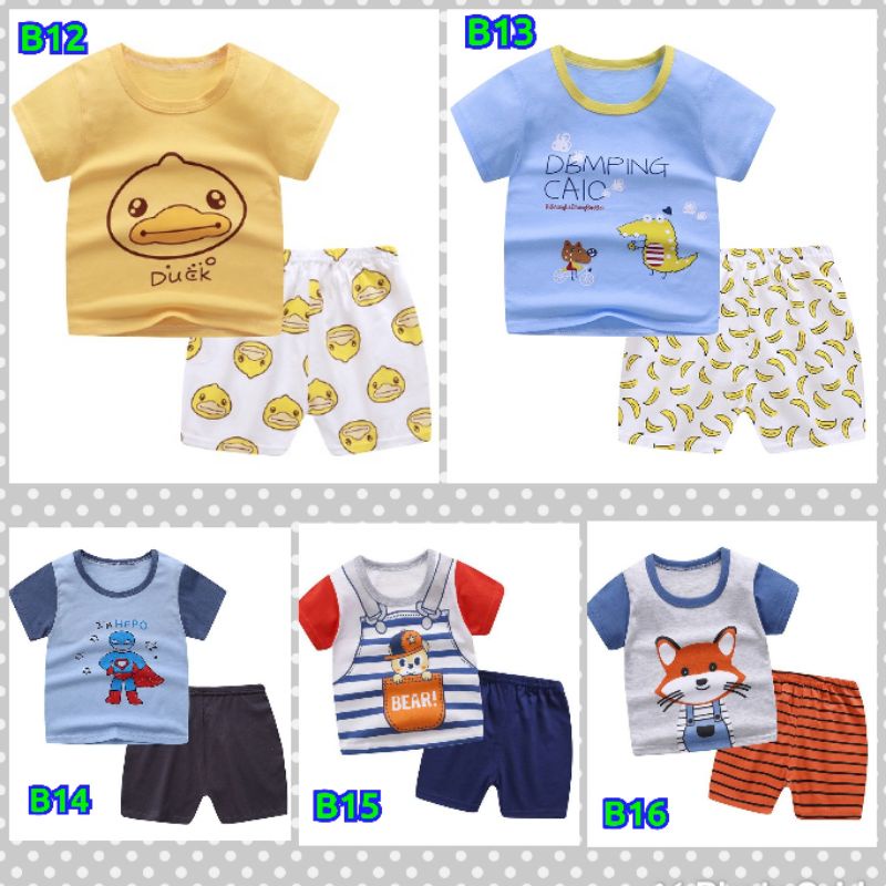 setelan baju bayi baju anak laki import/ baju fashion anak import/singlet baju tanpa lengan pendek unisex