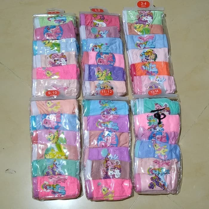 CELANA DALAM ANAK PEREMPUAN 6IN1 UNICORN LITTLE PONY CDAN-01