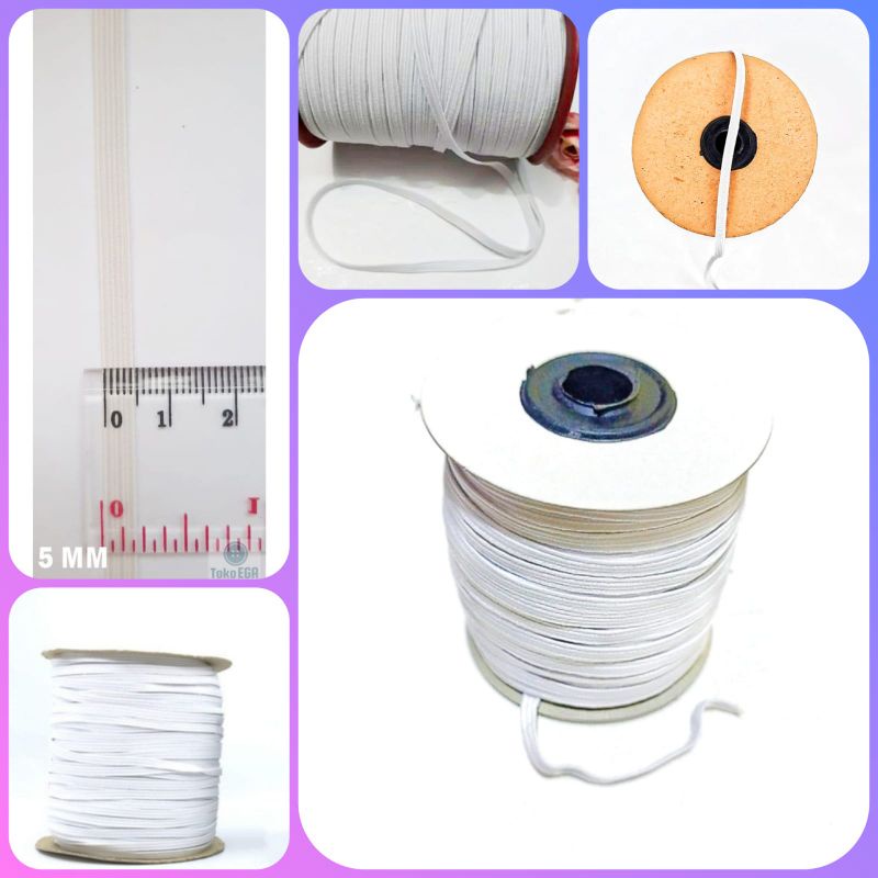 karet elastis putih 5 mm