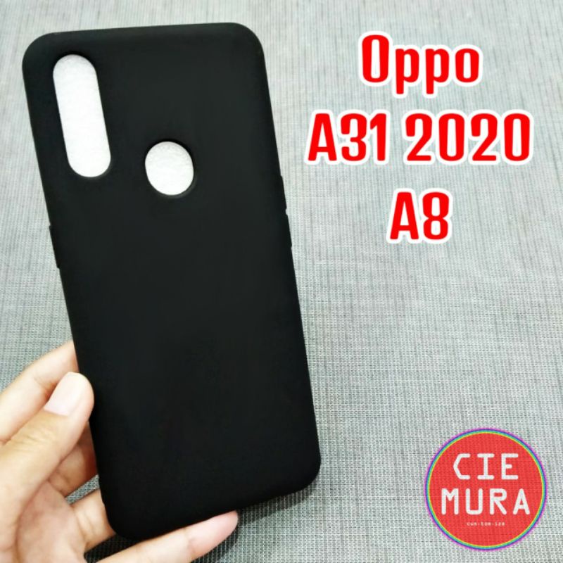 CIE Case Hitam Oppo A31 2020 Black Matte Softcase Polos Lentur Slim Silikon HP Ciemura
