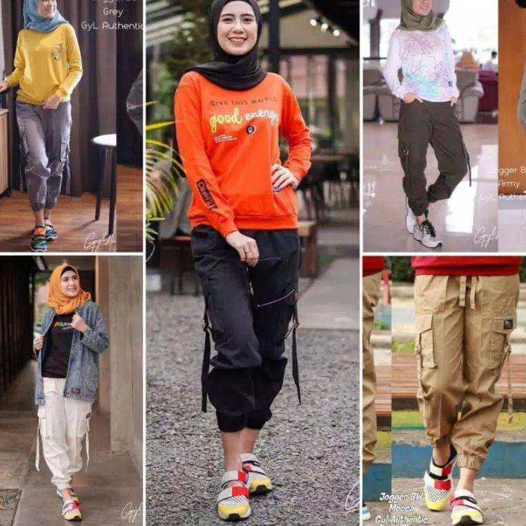 [Kekinian]⭐ pl-65.☛ CARGO JOGER JUMBO SUPER (S-M-L-XL-XXL-XXXXXL) CELANA CARGO WANITA JOGGER (Tidak