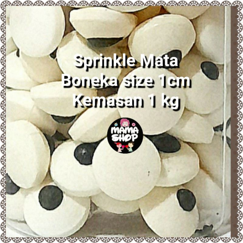 Sprinkle Mickey Head Round Bulat Cip Mata Boneka Eye Ball Hiasan Kue Cupcake Bisa Dimakan Confetty