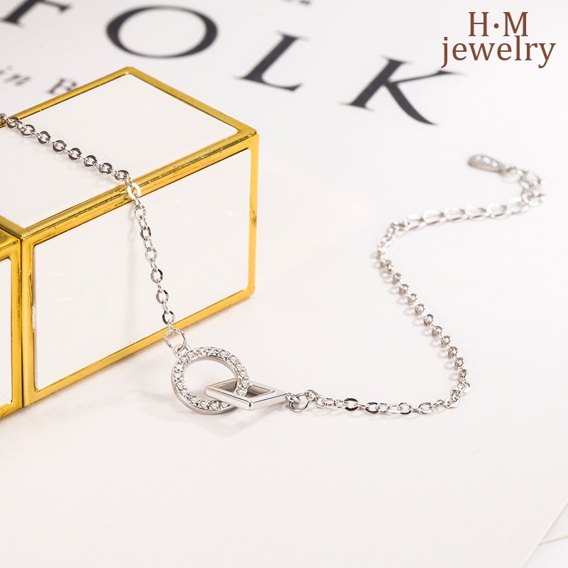 Gelang Tangan Rantai Aksen Berlian Imitasi Untuk Wanita