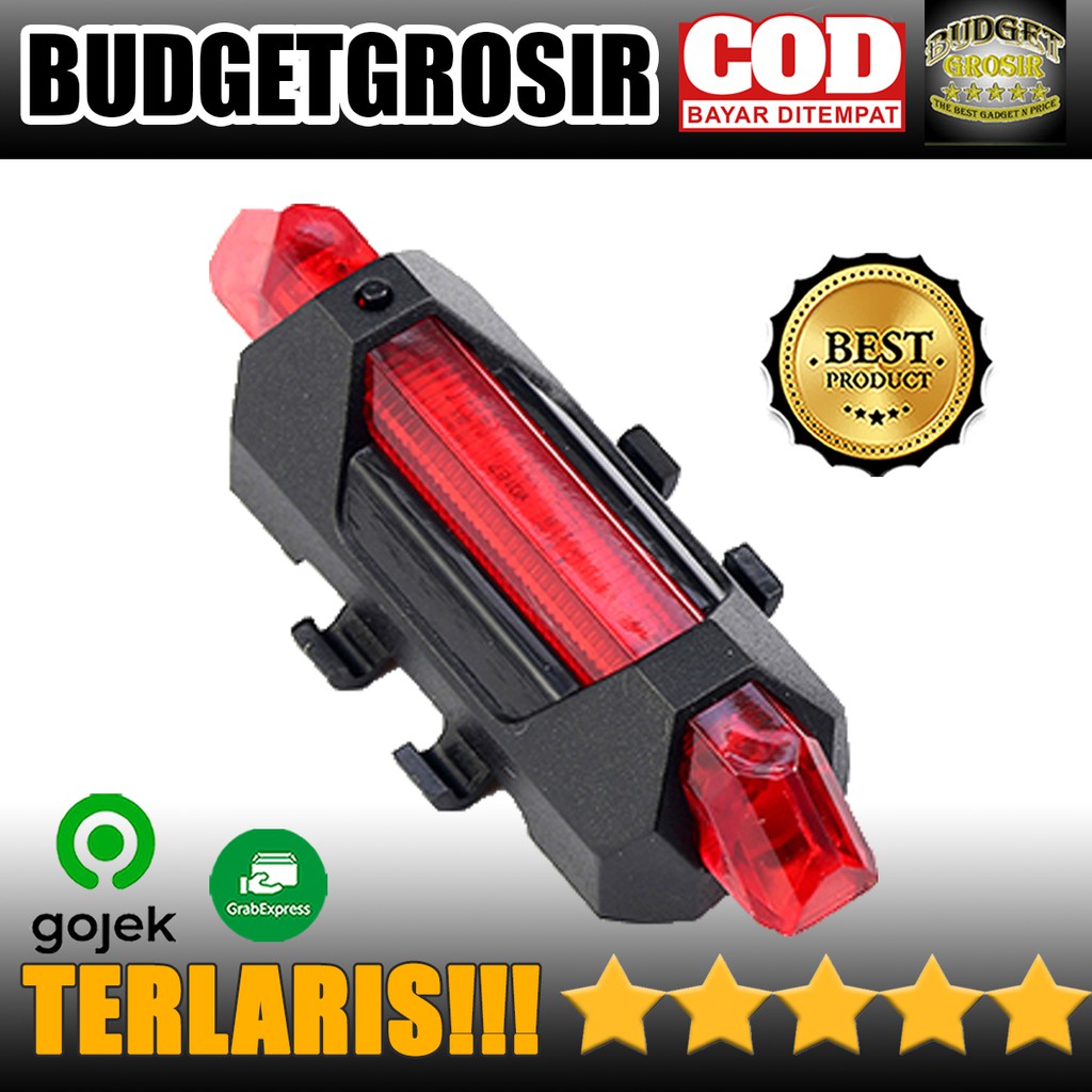 Lampu Defensor Sepeda 5 LED Taillight Rechargeable - TaffLED