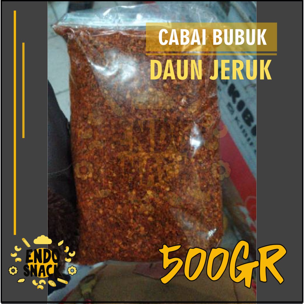 500 gr Cabai Cabe Bubuk Aroma Daun Jeruk Biji Cabai Utuh