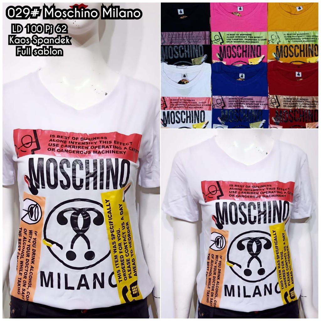 Baju Kaos Murah Adem - Moschino Milano 029