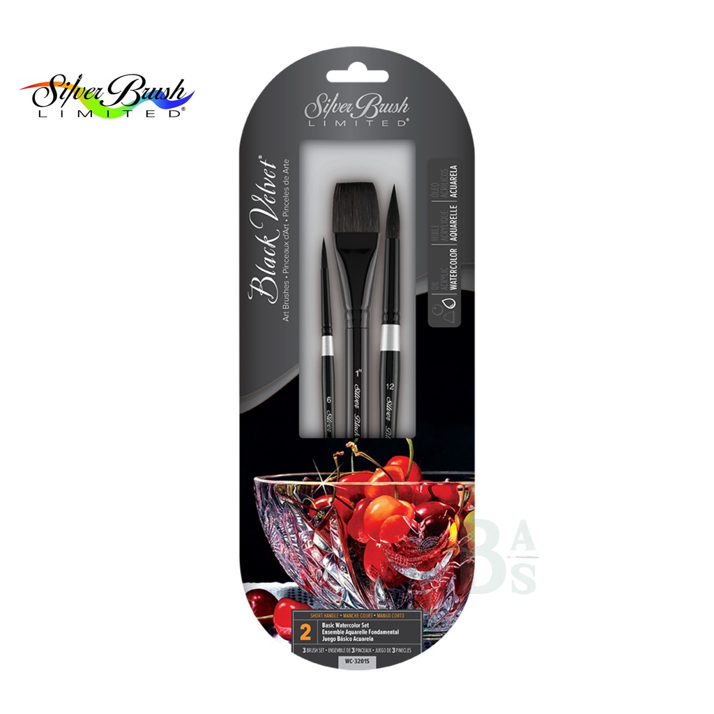 

Silver Brush - 3pc Black Velvet Set Basic (WC - 3201S)