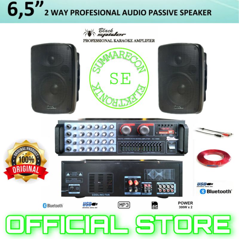 paket speaker celling restoran cafe kantoran amplifier speaker blackspider usb bluetooth 2 speaker