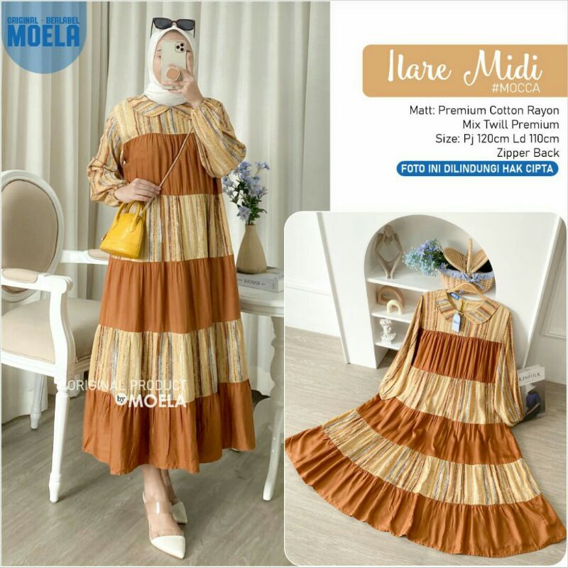 JEAN LOREL,NIBLAS,SILWI,ILARE,JEJU Midi Dress Ori Moela