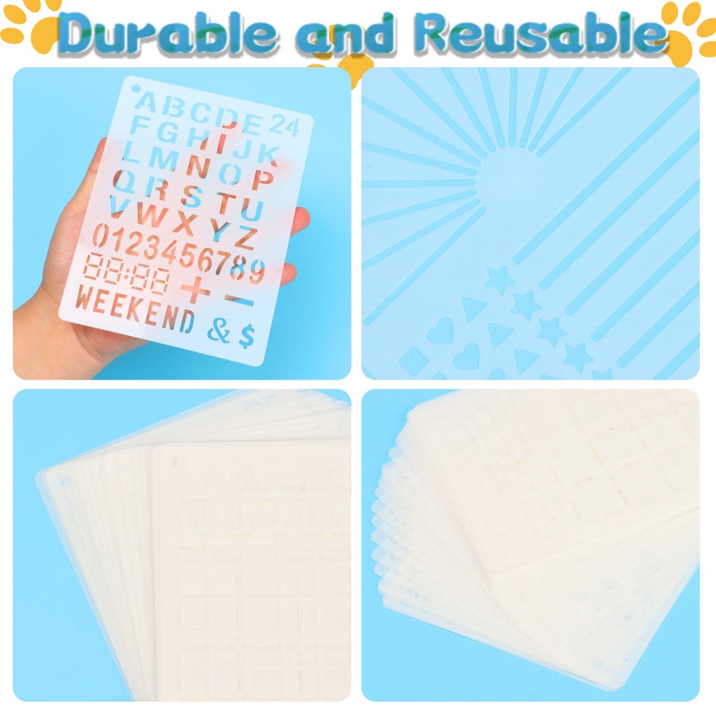 Stensil Jurnal Nanas Untuk Kalender DIY Log Lukisan Template Journal Stencil Set