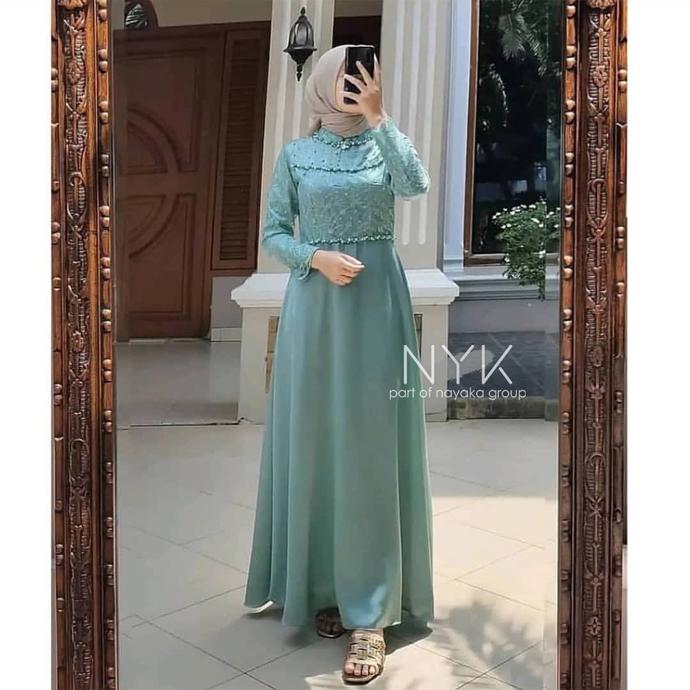 [READY BANYAK] - Maxi Brokat TERLARIS 2022- Gamis Modern Tulle Premium Ori - MAXI TIARA BROKAT TULLE TERUPDATE - Bridesmaid Dress - BISA COD - Dress Termurah GBC