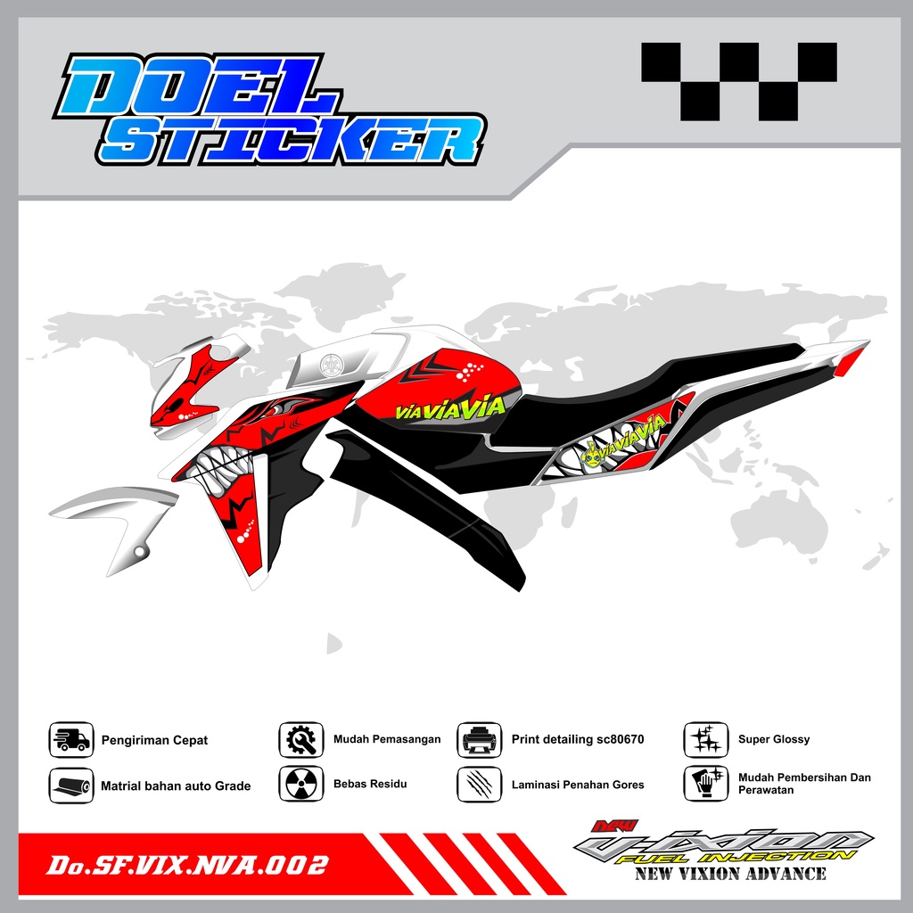 STICKER STRIPING VIXION NVA - STICKER STRIPING LIST VARIASI HOLOGRAM , CROME VIXION NVA 2015-2016 DOEL 002