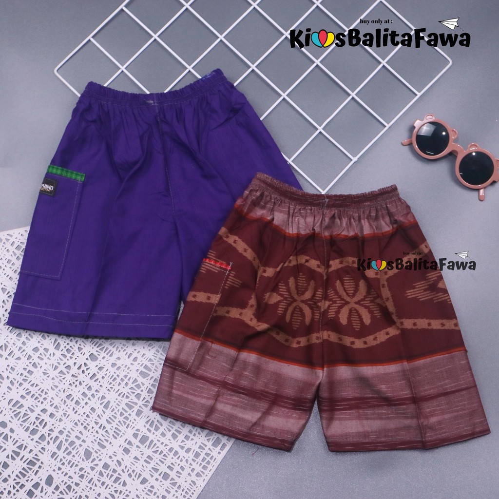 Celana Hawai Square uk 2-3 Tahun / Clana Main Anak Laki Saku Bawahan Harian Pendek Pants Cowok Rumahan