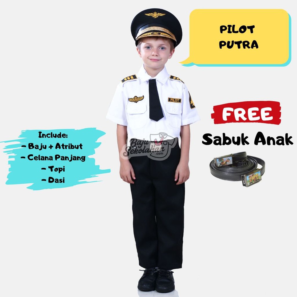 Jual BAJU SERAGAM PROFESI / KOSTUM PROFESI / BAJU ANAK PILOT PUTRA
