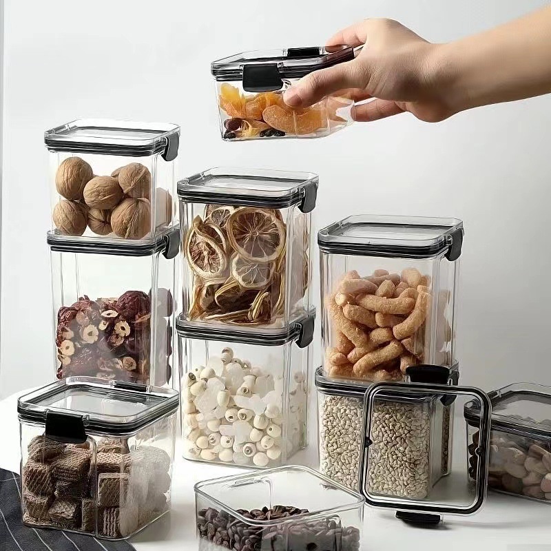 Toples Wadah Tempat Penyimpanan Makanan Premium Kedap Udara Kotak Aesthetic Plastik Untuk Pasta Coklat Snack Beras Biji Sereal Kue Kering Food Storage Jar Container 460/700 ML