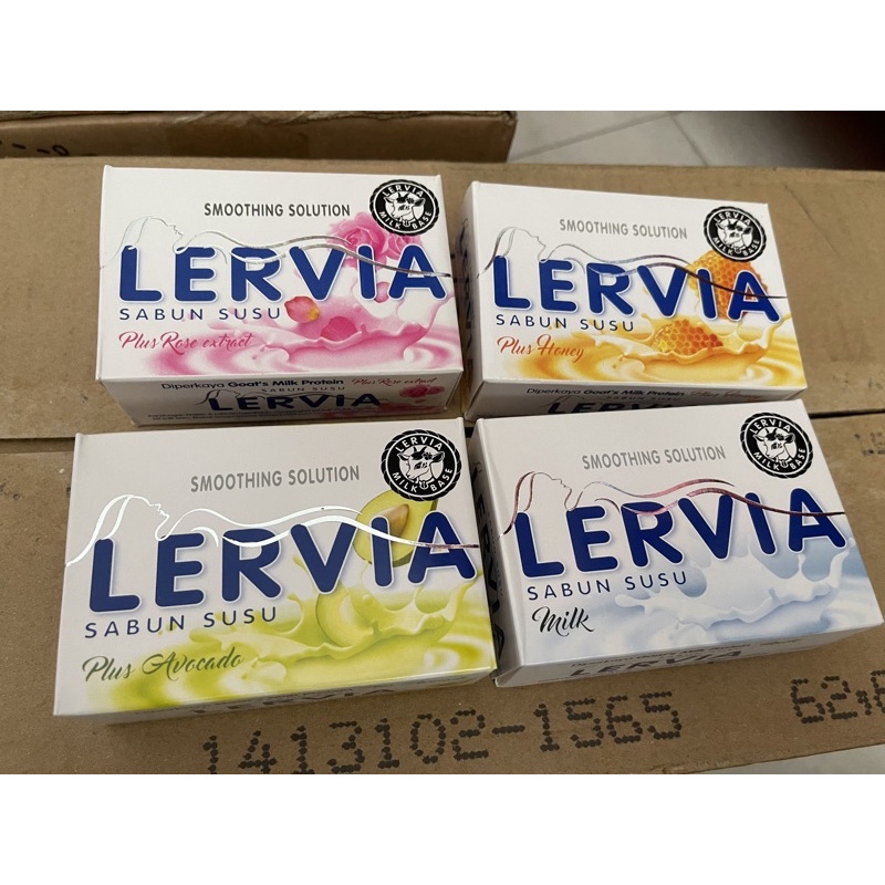 LERVIA Sabun Batang 90 gr / Sabun Batang Lervia Sabun Mandi Susu Lervia 90 gram