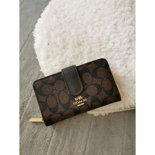 dompet lipat 2 sisi, dompet coach signature long free box