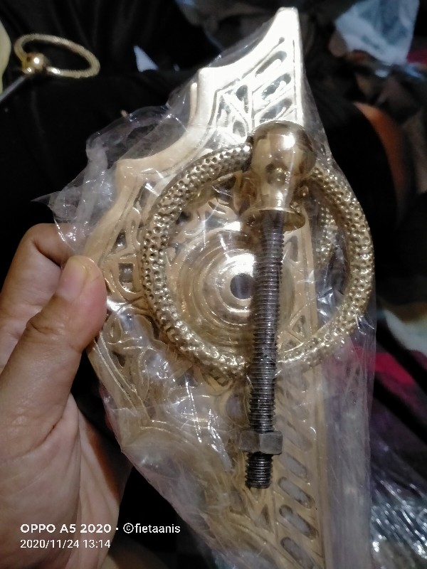Handle Pintu Gebyok Antik Diameter 8cm.x20cm.
