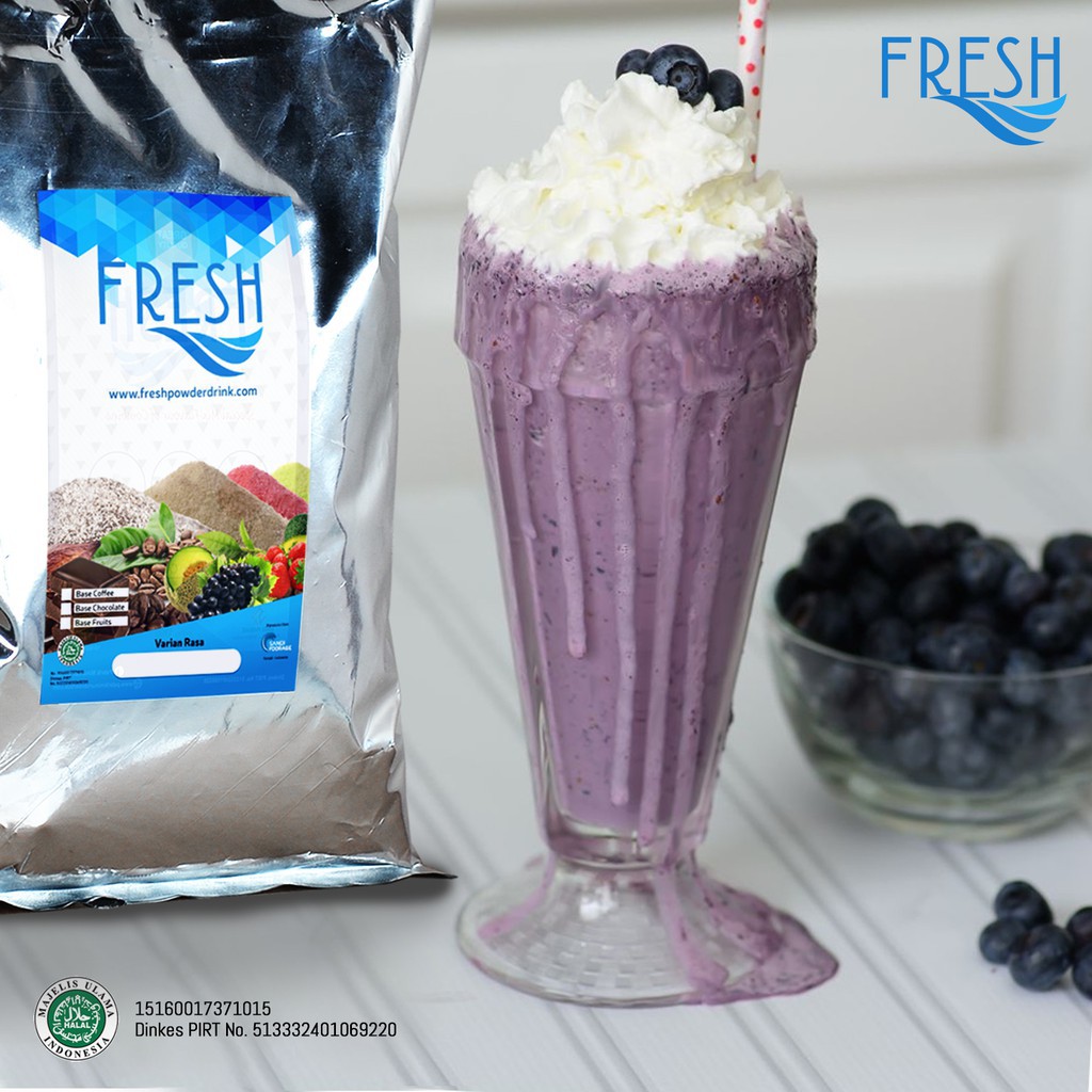 

BUBUK MINUMAN RASA BLUE BERRY FRESH POWDER DRINK 1 KG