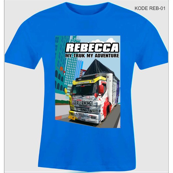 Kaos Truk Warna Hitam Bis KAMT Baju Truck Bus Rebecca Tshirt Rebeca Malang Canter Colt Diesel Reb-01