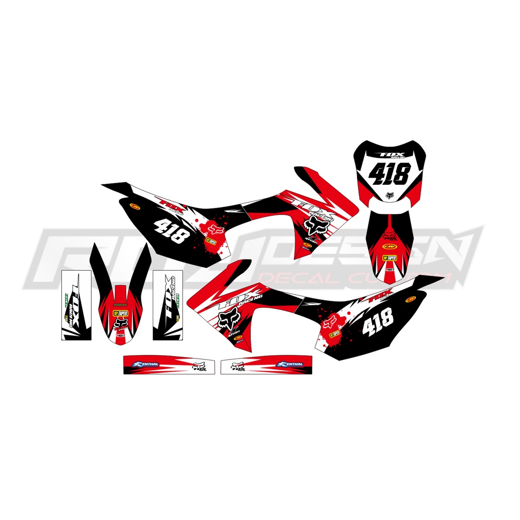 DECAL STICKER CRF 110 F (003) DEKAL STIKER MERAH HITAM