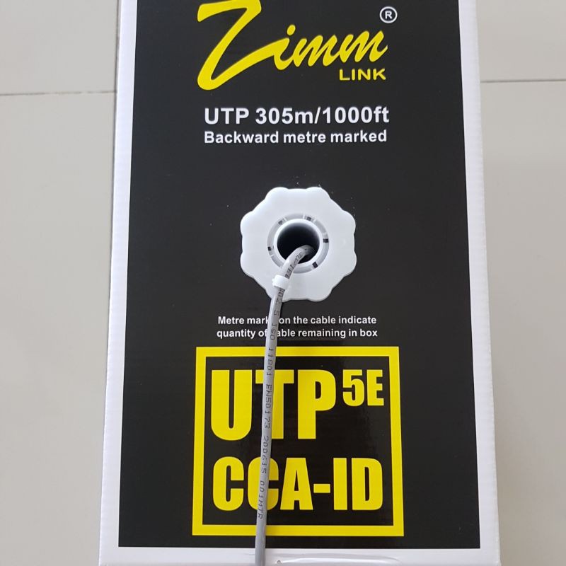 KABEL LAN UTP ZIMMLINK CAT 5E CCA 305M