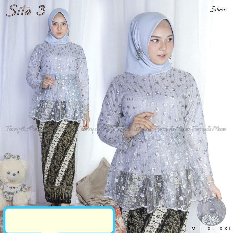 Set Tunik  tulle Modern  Baju Pesta Kutu Baru