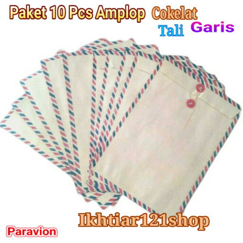 

Paket Hemat 10 Pcs Amplop Air Mail Cokelat Bergaris