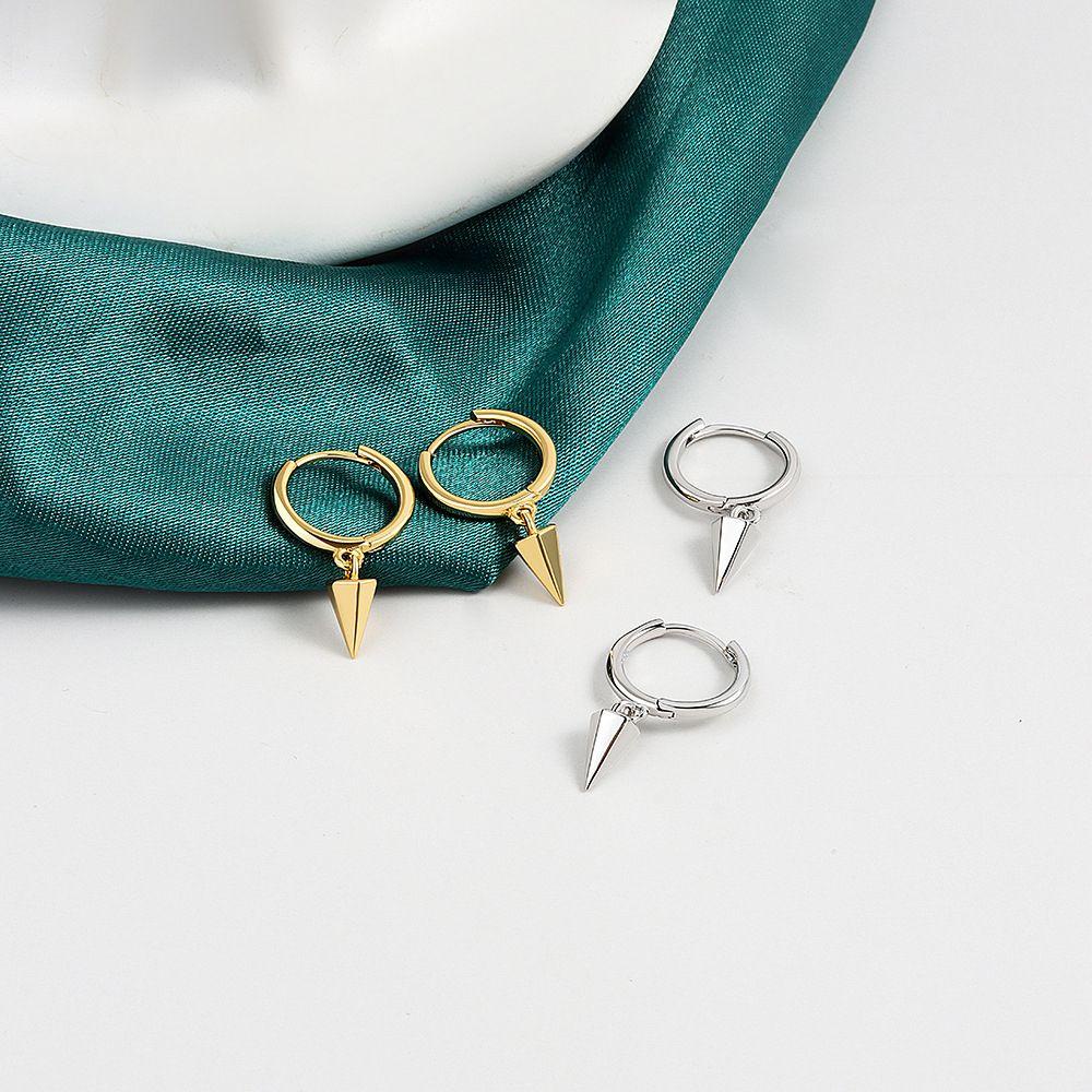 Agustinina Anting Hoop Punk Sederhana Kerucut Stud Earrings Pria Korea Fashion Perhiasan