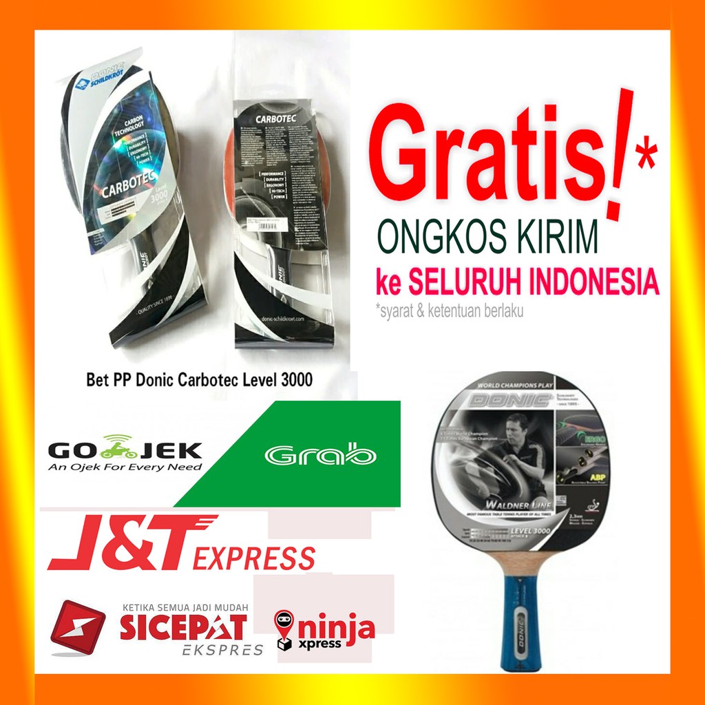 BET TENIS MEJA DONIC CARBOTEC LEVEL 3000 ORIGINAL - BAT PINGPONG DONIC CARBOTEC LEVEL 3000 ORIGINAL