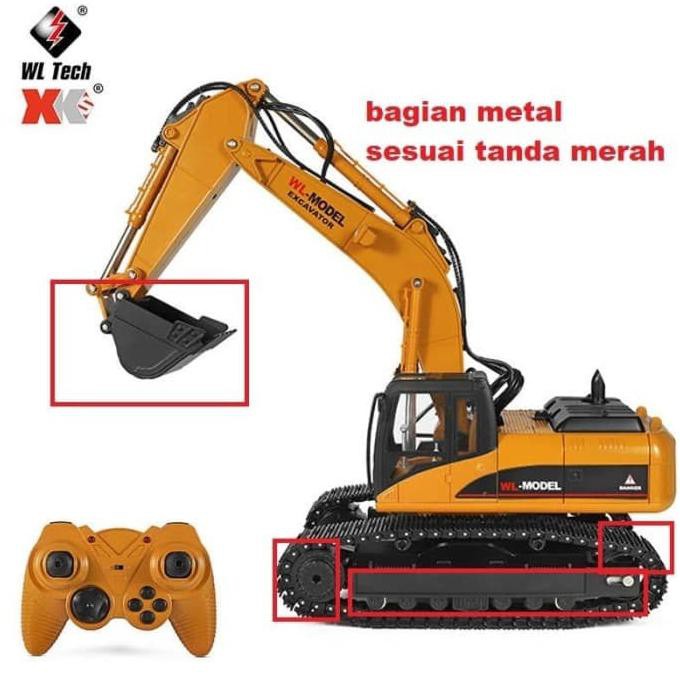 WL 16800 Excavator Metal Scale 1/16 23CH Truck Car with LED Smoke