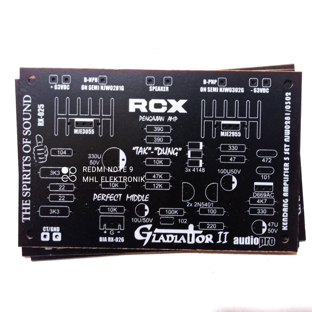 PCB Power Amplifier Gladiator II Safari Modif Untuk Middle Tak Dung